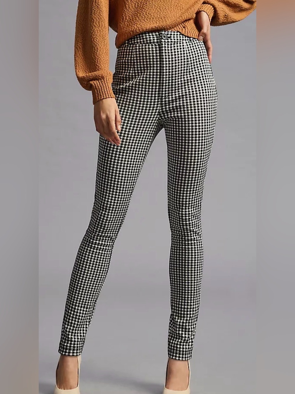 Maeve black gingham leggings, size 4